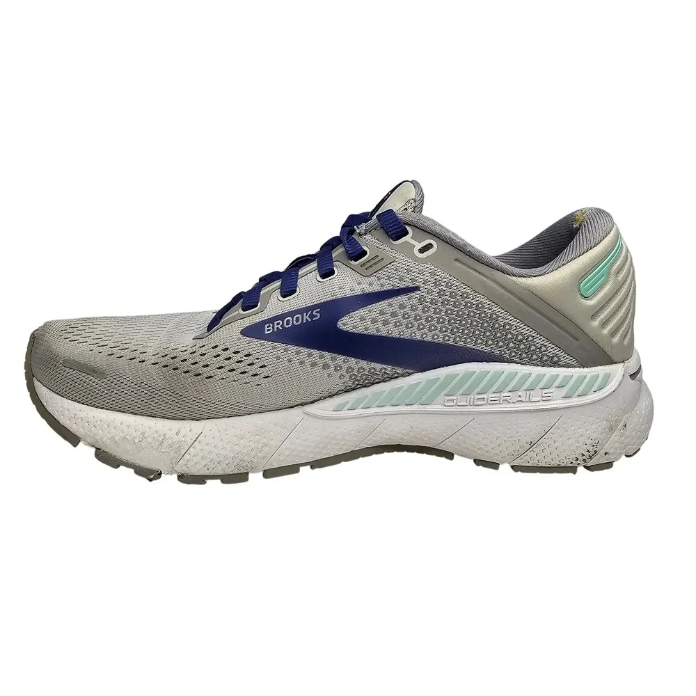 Brooks Adrenaline GTS 22 Womens 7 Grey Blue Running Shoes Athletic Sneakers